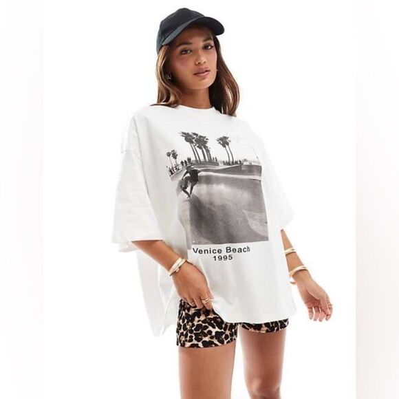 ASOS DESIGN  | oversized Graphic Tee t-shirt venice beach skater photographic - Picture 1 of 5